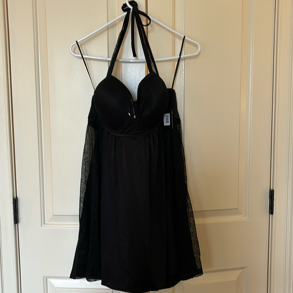 Ashley Graham Mesh Lace Chemise Sleepwear Lingerie